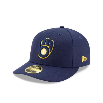 Milwaukee Brewers Gorra | New Era MLB Authentic Collection Low Profile 59fifty Fitted Cap Mexico - Azules